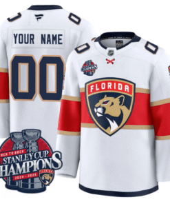 Alternative view of Custom Florida Panthers Jersey 2025 Stanley Cup Back To Back Champions Stitched Hockey