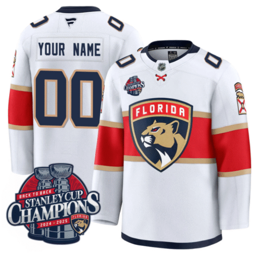Custom Florida Panthers Jersey 2025 Stanley Cup Back To Back Champions Stitched Hockey - Image 2