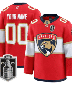Custom Florida Panthers Jersey 2025 Stanley Cup Final Premium Stitched Hockey 5 Custom Florida Panthers Jersey 2025 Stanley Cup Final Premium Stitched Red