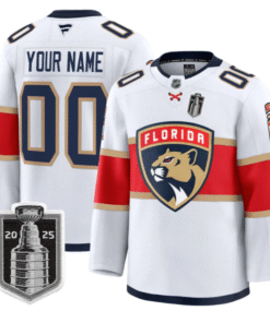Alternative view of Custom Florida Panthers Jersey 2025 Stanley Cup Final Premium Stitched Hockey