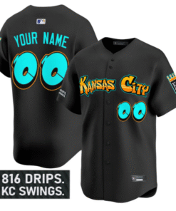 Custom Kansas City Royals Jersey Graffiti Crown Drop Limited Stitched Baseball