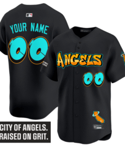 Custom Los Angeles Angels Jersey Graffiti Halo Drop Edition Stitched Baseball