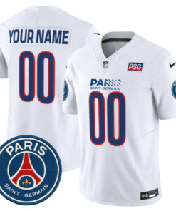 Custom Paris Saint-Germain 2025 Jersey Name, Number Football Stitched White