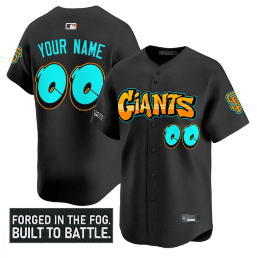 Custom San Francisco Giants Jersey Graffiti Fog City Drop Stitched Baseball