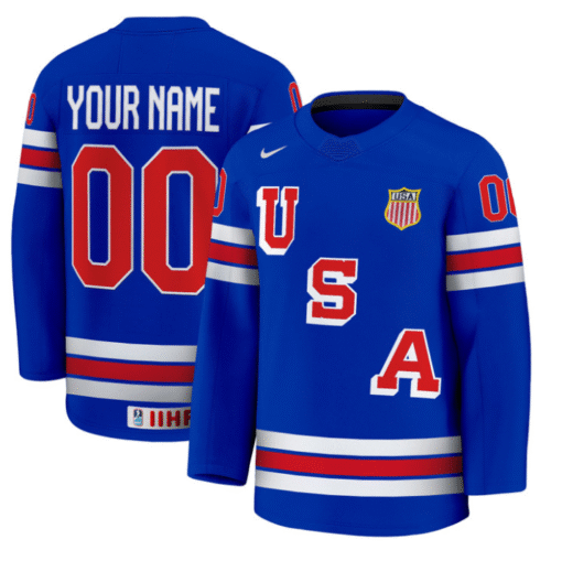 Custom USA Hockey Jersey Name and Number 2025 Premium Stitched Hockey