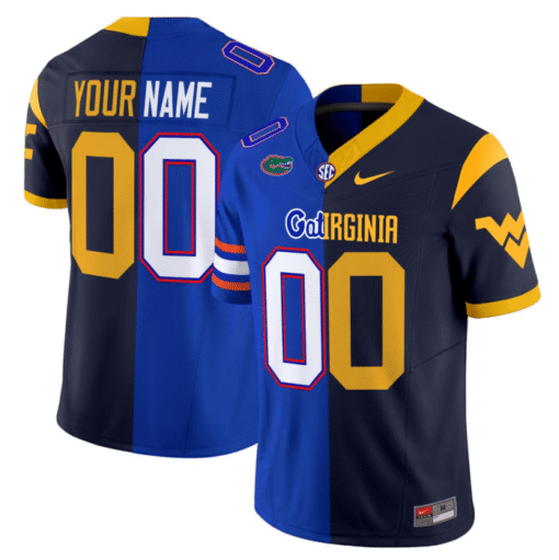 Custom West Virginia Mountaineers and Florida Gators Jersey Name, Number