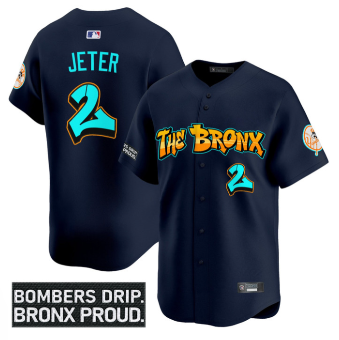 Derek Jeter Jersey #2 Yankees Graffiti Bronx Bombers Edition Stitched Baseball 2 Derek Jeter Jersey #2 Yankees Graffiti Bronx Bombers Edition Stitched Baseball - Image 2