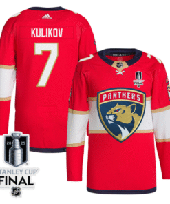 Dmitry Kulikov 7 Florida Panthers 2025 STANLEY CUP Final Patch Home Men Jersey Red