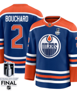 Alternative view of Evan Bouchard Jersey 2 Edmonton Oilers 2025 Stanley Cup Final Home Breakaway Stitched Hockey