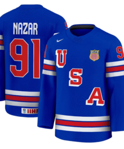 Frank Nazar Jersey #91 USA Hockey 2025 Premium Stitched Hockey