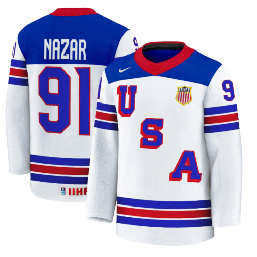 Frank Nazar Jersey #91 USA Hockey 2025 Premium Stitched Hockey - Image 2