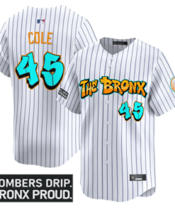Gerrit Cole Jersey 45 Yankees Graffiti Bronx Bombers Edition Stitched White