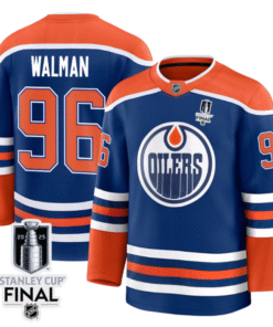 Alternative view of Jake Walman Jersey 96 Edmonton Oilers 2025 Stanley Cup Final Home Breakaway Stitched Hockey