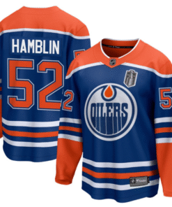 James Hamblin Jersey 52 Edmonton Oilers 2025 Stanley Cup Final Home Breakaway Stitched Hockey