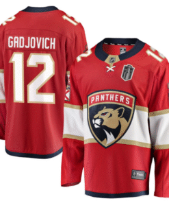 Jonah Gadjovich 12 Florida Panthers 2025 Stanley Cup Final Home Breakaway Men Jersey Red