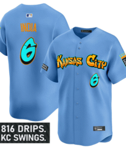 Jonathan India Jersey 6 Kansas City Royals Graffiti Crown Drop Stitched Blue