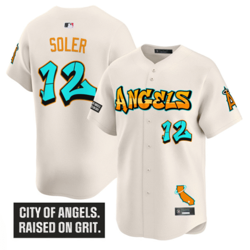 Jorge Soler Jersey #12 Los Angeles Angels Graffiti Halo Drop Edition Stitched Baseball - Image 4