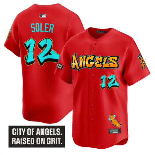 Jorge Soler Jersey #12 Los Angeles Angels Graffiti Halo Drop Edition Stitched Baseball - Image 3
