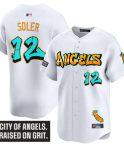 Alternative view of Jorge Soler Jersey #12 Los Angeles Angels Graffiti Halo Drop Edition Stitched Baseball