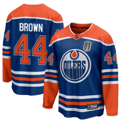 Josh Brown Jersey 44 Edmonton Oilers 2025 Stanley Cup Final Home Breakaway Stitched Hockey