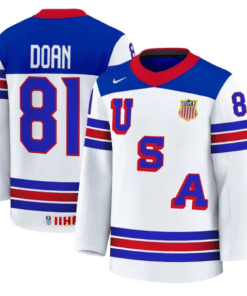 Alternative view of Josh Doan Jersey #81 USA Hockey 2025 Premium Stitched Hockey