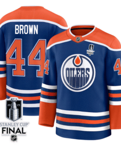 Alternative view of Josh Brown Jersey 44 Edmonton Oilers 2025 Stanley Cup Final Home Breakaway Stitched Hockey