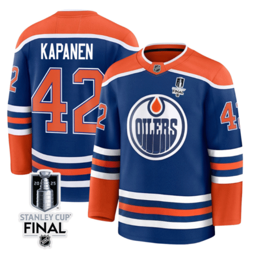 Kasperi Kapanen Jersey 42 Edmonton Oilers 2025 Stanley Cup Final Home Breakaway Stitched Hockey - Image 2