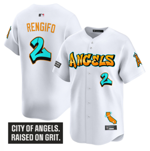 Luis Rengifo Jersey #2 Los Angeles Angels Graffiti Halo Drop Edition Stitched Baseball - Image 2