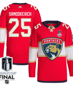 Alternative view of Mackie Samoskevich Jersey 25 Florida Panthers 2025 Stanley Cup Final Home Breakaway Stitched Hockey