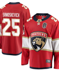 Mackie Samoskevich Jersey 25 Florida Panthers 2025 Stanley Cup Final Home Breakaway Stitched Hockey