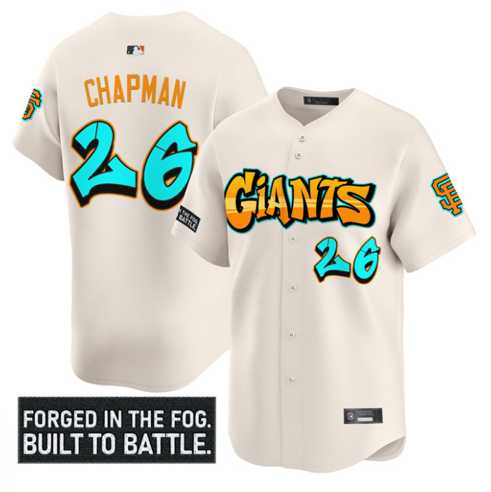 Matt Chapman Jersey #26 San Francisco Giants Graffiti Fog City Drop Stitched Baseball 2 Matt Chapman Jersey #26 San Francisco Giants Graffiti Fog City Drop Stitched Baseball - Image 2
