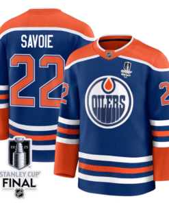 Alternative view of Matt Savoie Jersey 22 Edmonton Oilers 2025 Stanley Cup Final Home Breakaway Stitched Hockey