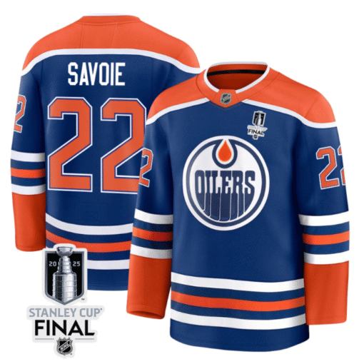 Matt Savoie Jersey 22 Edmonton Oilers 2025 Stanley Cup Final Home Breakaway Stitched Hockey - Image 2