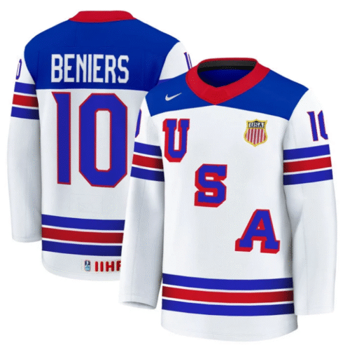 Matty Beniers Jersey #10 USA Hockey 2025 Premium Stitched Hockey - Image 2
