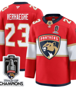 Men Carter Verhaeghe Jersey 23 Florida Panthers 2025 Stanley Cup Champions Red