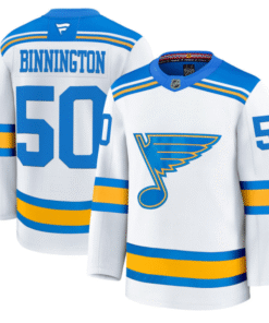 Alternative view of Jordan Binnington Jersey #50 St. Louis Blues 2025-26 Premium Stitched Hockey
