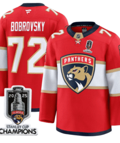 Men Sergei Bobrovsky Jersey 72 Florida Panthers 2025 Stanley Cup Champions Red