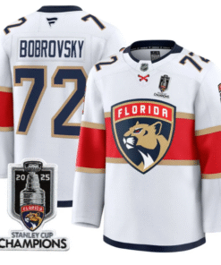 Men Sergei Bobrovsky Jersey 72 Florida Panthers 2025 Stanley Cup White
