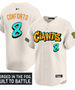 Alternative view of Michael Conforto Jersey #8 San Francisco Giants Graffiti Fog City Drop Stitched Baseball