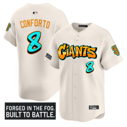 Michael Conforto Jersey #8 San Francisco Giants Graffiti Fog City Drop Stitched Baseball - Image 2