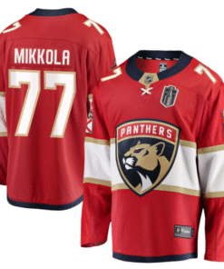 Niko Mikkola Jersey 77 Florida Panthers 2025 Breakaway Player Stitched Hockey 5 Niko Mikkola 77 Florida Panthers 2025 Stanley Cup Final Home Breakaway Men Jersey Red
