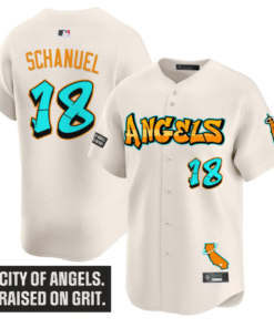 Alternative view of Nolan Schanuel Jersey #18 Los Angeles Angels Graffiti Halo Drop Edition Stitched Baseball
