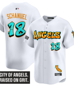 Nolan Schanuel Jersey 18 Los Angeles Angels Graffiti Halo Drop Edition White
