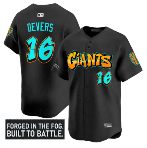 Rafael Devers Jersey #16 San Francisco Giants Graffiti Fog City Drop Stitched Baseball