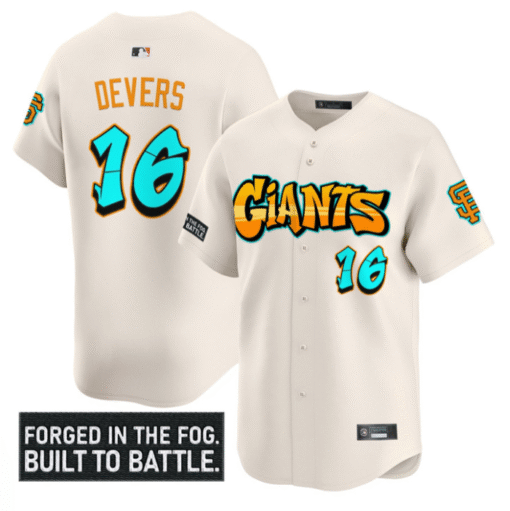 Rafael Devers Jersey #16 San Francisco Giants Graffiti Fog City Drop Stitched Baseball - Image 2