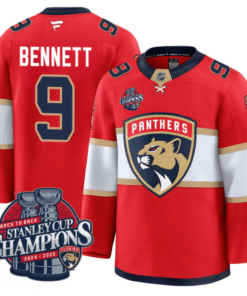 Sam Bennett Jersey 9 Florida Panthers 2025 Stanley Cup Back To Back Red
