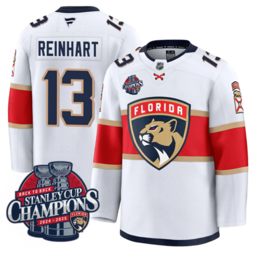 Sam Reinhart Jersey #13 Florida Panthers 2025 Stanley Cup Back To Back Stitched Hockey - Image 2