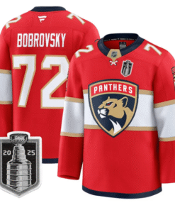 Sergei Bobrovsky Jersey 72 Florida Panthers 2025 Stanley Cup Final Red