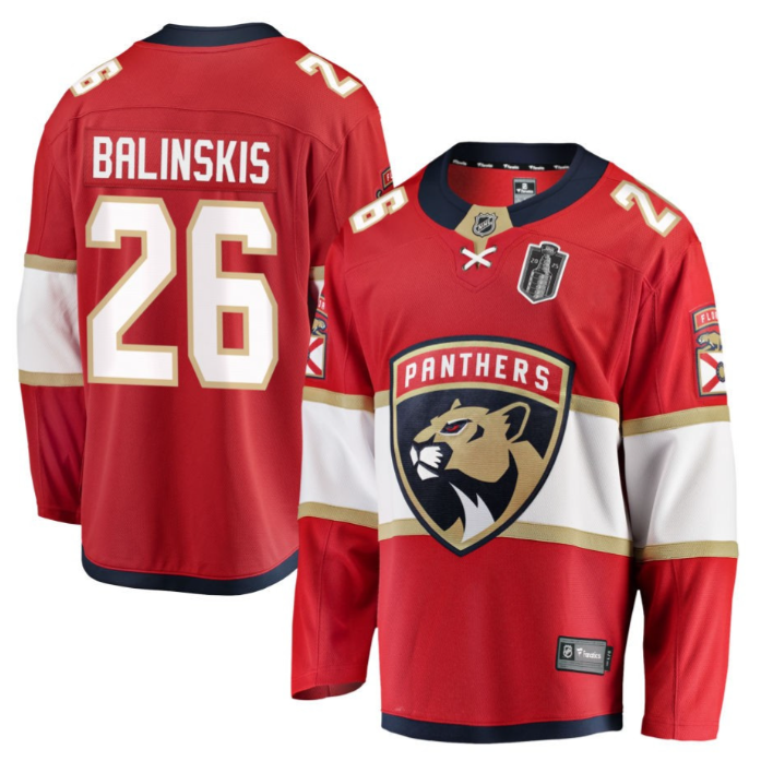 Uvis Balinskis Jersey 26 Florida Panthers 2025 Stanley Cup Final Home Breakaway Stitched Hockey 1 Uvis Balinskis Jersey 26 Florida Panthers 2025 Stanley Cup Final Home Breakaway Stitched Hockey