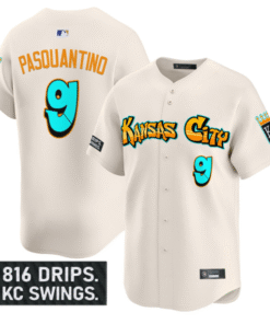 Vinnie Pasquantino Jersey 9 Kansas City Royals Graffiti Crown Drop Cream
